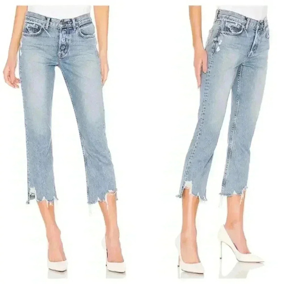 GRLFRND Tatum Straight Leg Crop Jeans Size 31 - Picture 1 of 8